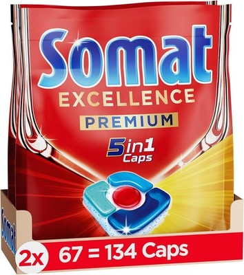 1x Spülmaschinen Caps Geschirrspülcaps Somat Excellence 5in1 134 Stk. 2x 67 Caps