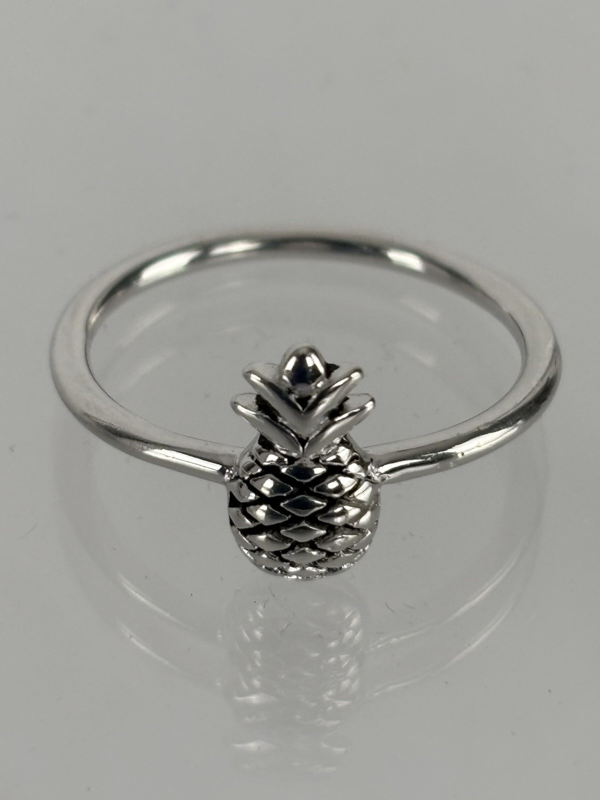 Sterling Silver Pineapple Ring Size 8 - image 6