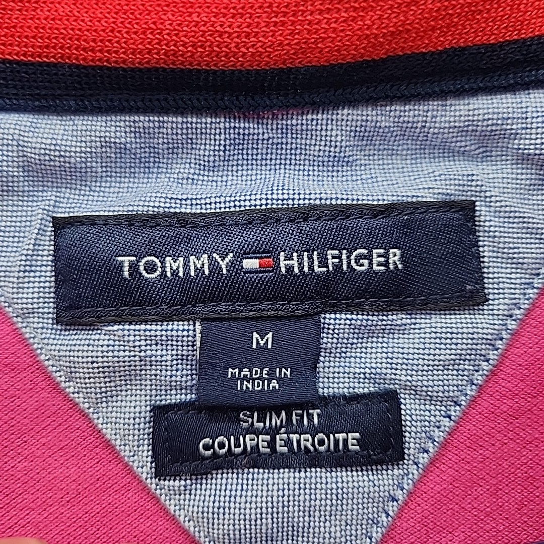 TOMMY HILFIGER SLIM FIT ESSENTIAL SIGNATURE FLAG POLO PINK MEDIUM image 3