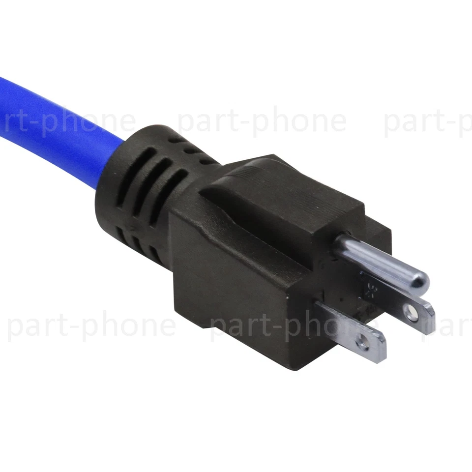 3 Prong Plug 125V Double Male Extension Cord NEMA 5-15P to 5-15P Blue - Image 4 of 4