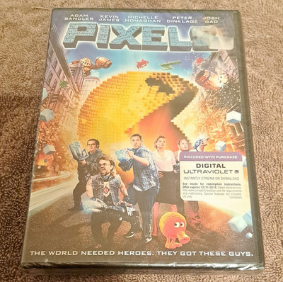Sony Pictures Pixels DVD 2015 PG-13 Action Comedy Sci-Fi Widescreen Subtitles