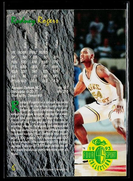ブシロードその他 1993 ROGER DEAN 90 CARD COMPLETE SET 1993 Upper Deck #347 Rodney Rogers Nuggets RC Wake Forest 8 - NM