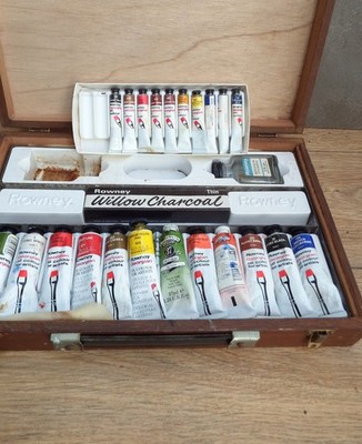 Vintage Ölfarben Rowney Georgian Artists Oil Colour Box Set