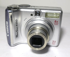 Canon PowerShot A550 7.1MP Digital Camera - Silver - WORKING - Bad LCD Read*