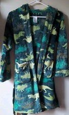 Cuddl Duds Bath Robe Boys Large 12/14 Camouflage Flame Resistant Hooded Pockets