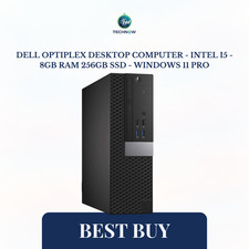 Dell OptiPlex Desktop Computer - Intel i5 - 8GB RAM 256GB SSD - Windows 11 Pro