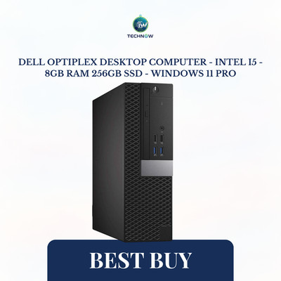 Dell OptiPlex Desktop Computer - Intel i5 - 8GB RAM 256GB SSD - Windows 11 Pro