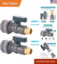 2 Set 3/4 Inch Rain Barrel Spigot Kit with Bulkhead Fitting, 2 Set Water Ba...
