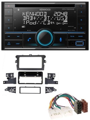 Kenwood CD 2DIN DAB USB MP3 Bluetooth Car Stereo for Toyota Corolla 2009-2013 Sil