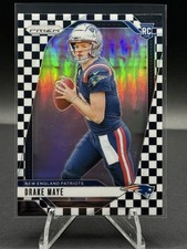 2024 Panini Prizm Drake Maye #329 Black & White Checker Prizm Rookie (RC)