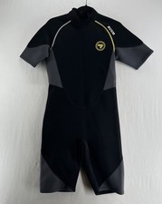 ZCCO Neoprene Shorty Wetsuit Men M 1.5mm Back Zip Diving Surfing Suit Black Gray