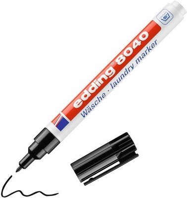 edding 8040 Wäschemarker Textil Stift Waschfest kochfest 95 Grad Celsius Schwarz