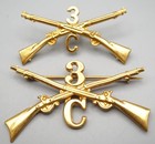 Spanish American War SAW 3rd Infantry Regiment C Company Officer Hat Badges — photo 1