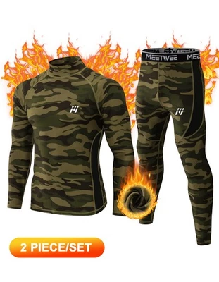 MEETHOO Thermounterwäsche Herren Set Funktionswäsche Hose Thermo Winter Skiunterwäsche