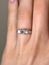 Solid 14K White Gold Engagement Ring  Approx .70 Ct Natural Diamonds, Sz 5