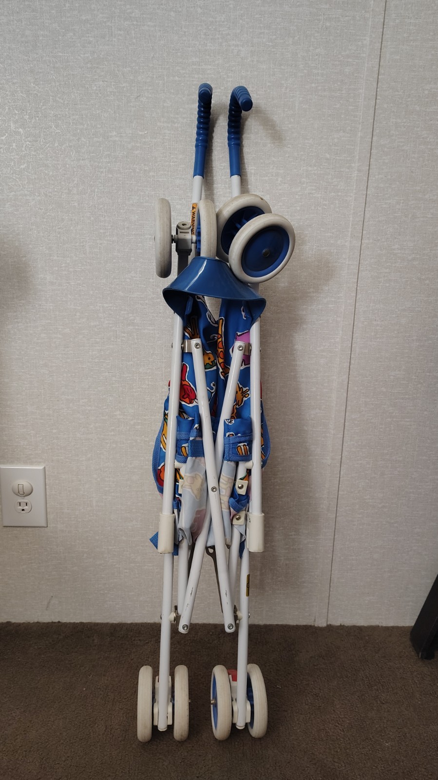 Vintage Kolcraft Umbrella Style Stroller Foldable Colorful Animals *FLAWS*