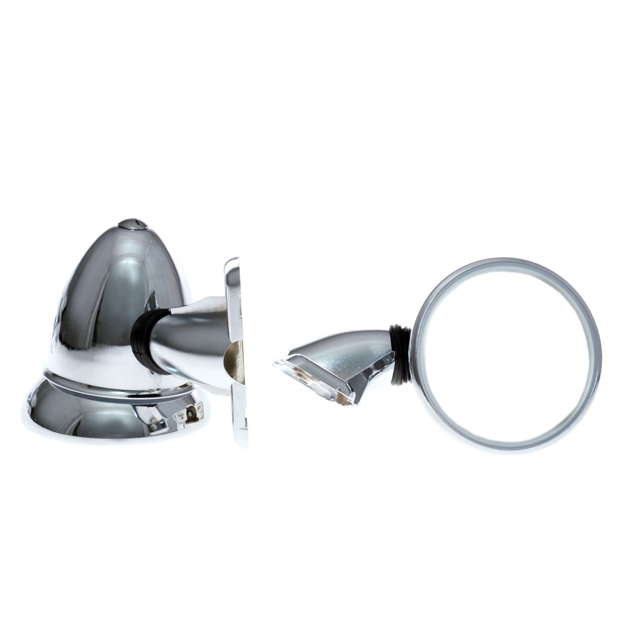 4" BULLET STYLE CHROME DOOR MIRRORS PAIR NEW FERRARI DAYTONA 365 GTB BERLINETTA