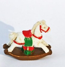 Dollhouse Miniature Childrens Christmas Holiday Vintage Look Toy Rocking Horse
