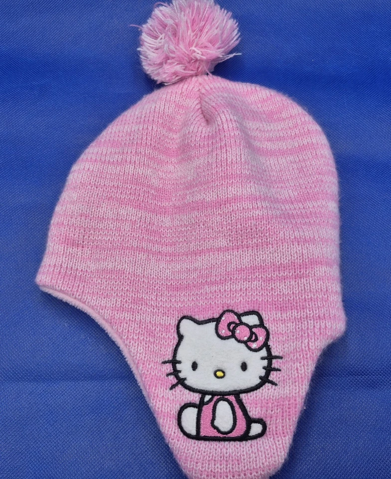 Hello Kitty 粉色羊毛衬里针织无檐帽儿童均码伯克希尔时尚 — 第 2/4 张图片