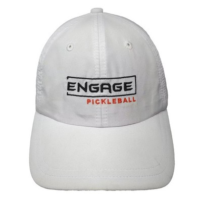 Engage Pickleball Baseball Cap White Black Hat OS Strapback Embroidered Logo