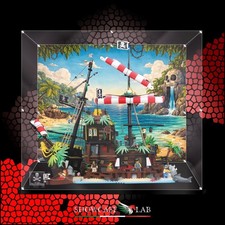 TECA IN PLEXIGLASS ACRILICO-SHOWCASE-TECA PER LEGO 21322-PIRATI DI BARRACUDA BAY