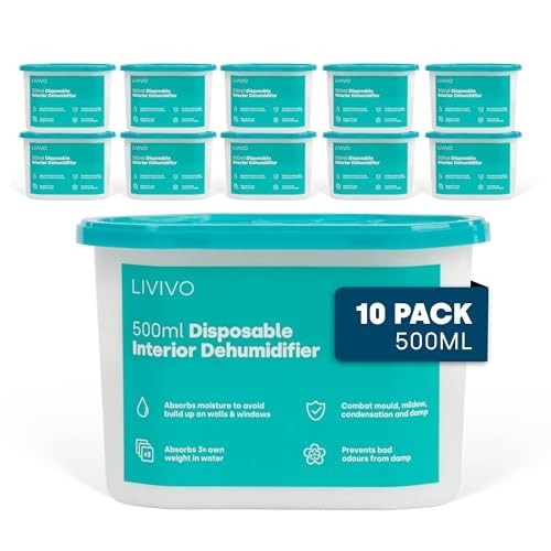 LIVIVO Dehumidifiers Disposable 500ml - 10-Pack  Assorted sizes 