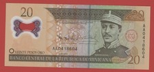 DOMINICAN REPUBLIC  20  PESOS  2009 AA  POLYMER  PICK # 182  UNC.