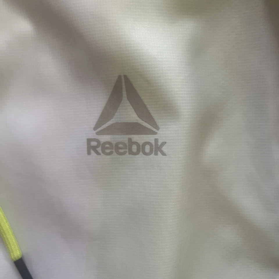 Reebok Full-Zip Hooded Windbreaker Track Jacket White M - Image 3 of 4