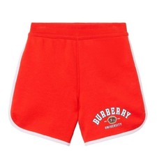 Burberry Kids Logo Print Cotton Shorts