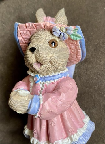 Easter Decor Light Up Teapot House + Bunny Rabbit Resin Figures 4" Mervyn's 1994 - Picture 10 of 10