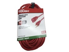 Hyper Tough 50FT 14AWG 3 Prong Red Extension Cord for Indoor and Outdoor Use