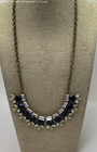J. Crew Gold Tone Blue Green Clear Rhinestones Statement Necklace 49.7g — photo 1