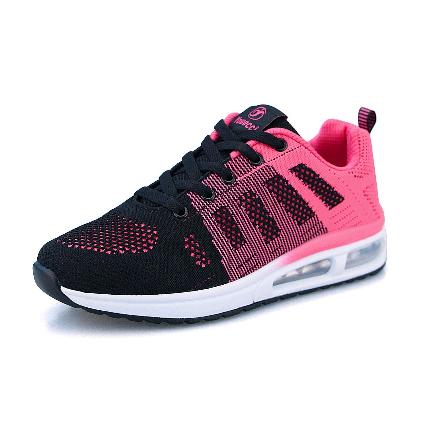 Baskets running femme respirantes noires pour course à pied et fitness