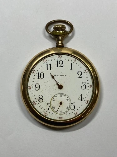 Antique Waltham Gold Filled Pocket Watch, Pre-Owned, Runs, No Crystal (34-#02)
