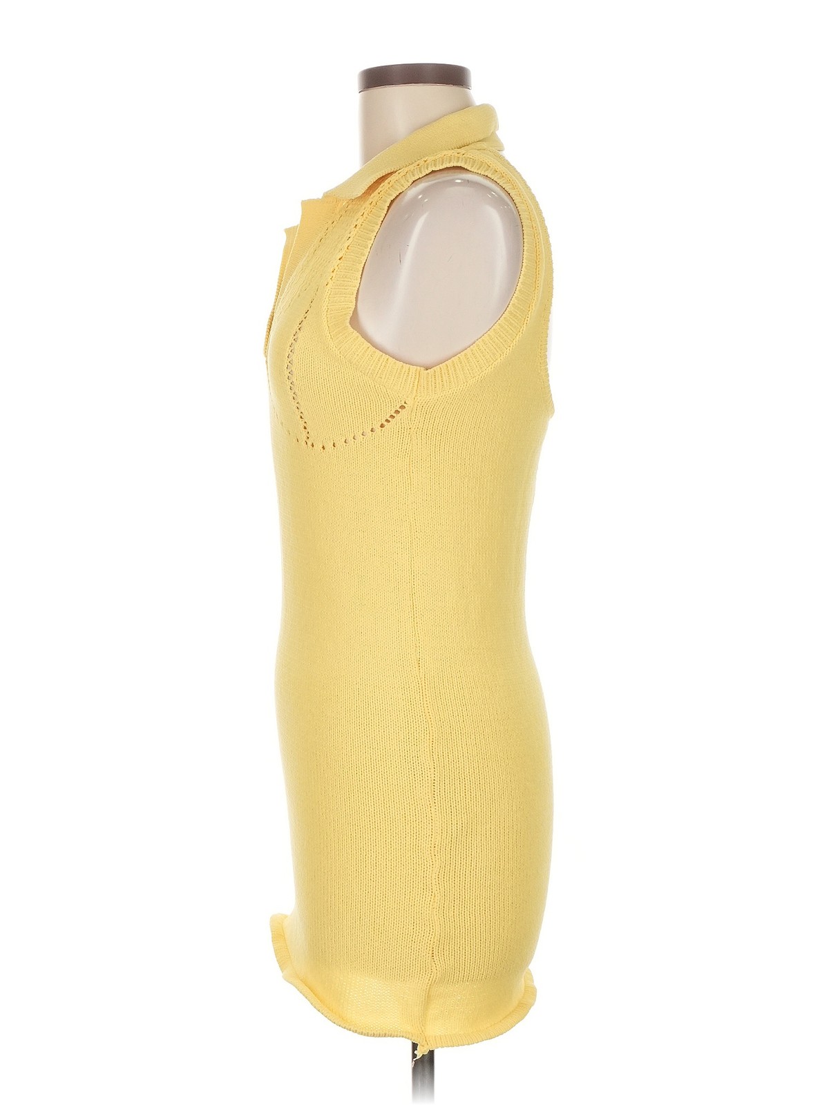 Zara Women Yellow Sweater Vest M thumbnail 4