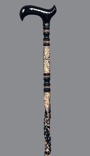Art-Wooden walking stick hand carved handmade stylish wooden walking cane