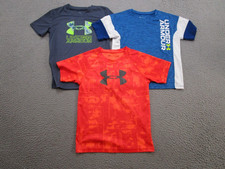 Lot of 3 Under Armour UA Heatgear Boy's Activewear T-Shirt Youth Size 7