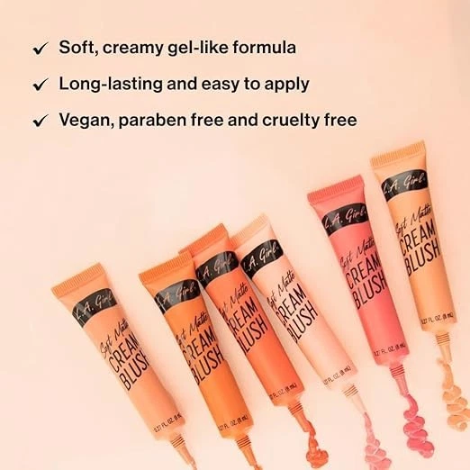 L.A. Girl Soft Matte Cream Blush – Cutie, Long-Lasting, Matte Finishing, Added J - Image 4 of 4