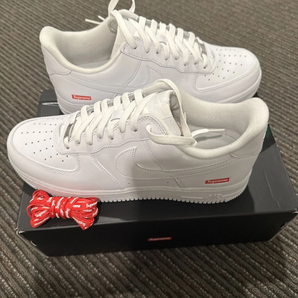 Nike Air Force 1 x Supreme Low Box Logo - White for Sale