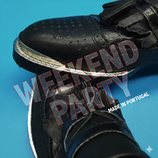 Topman Design TMD Black Leather Loafers Shoes Tassel Metal Trim Mens UK 9 EU