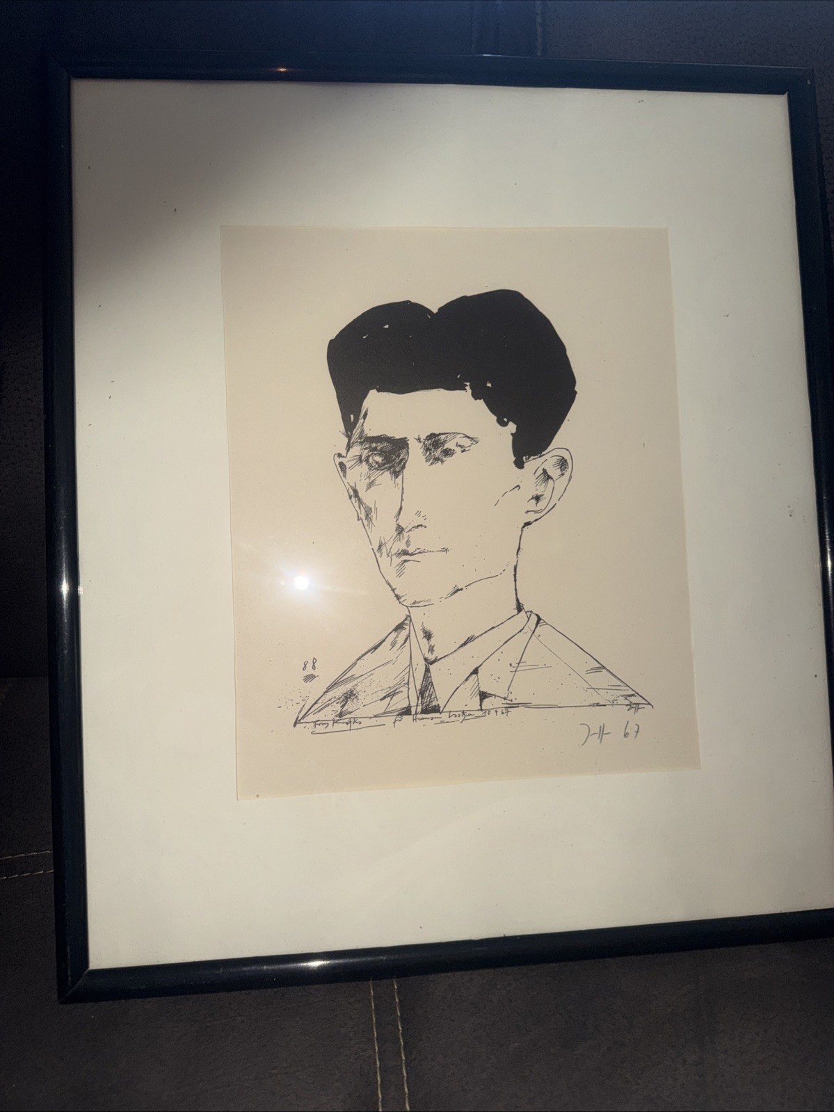 Horst Janssen, Porträt Franz Kafka Radierung, 1967 handsigniert
