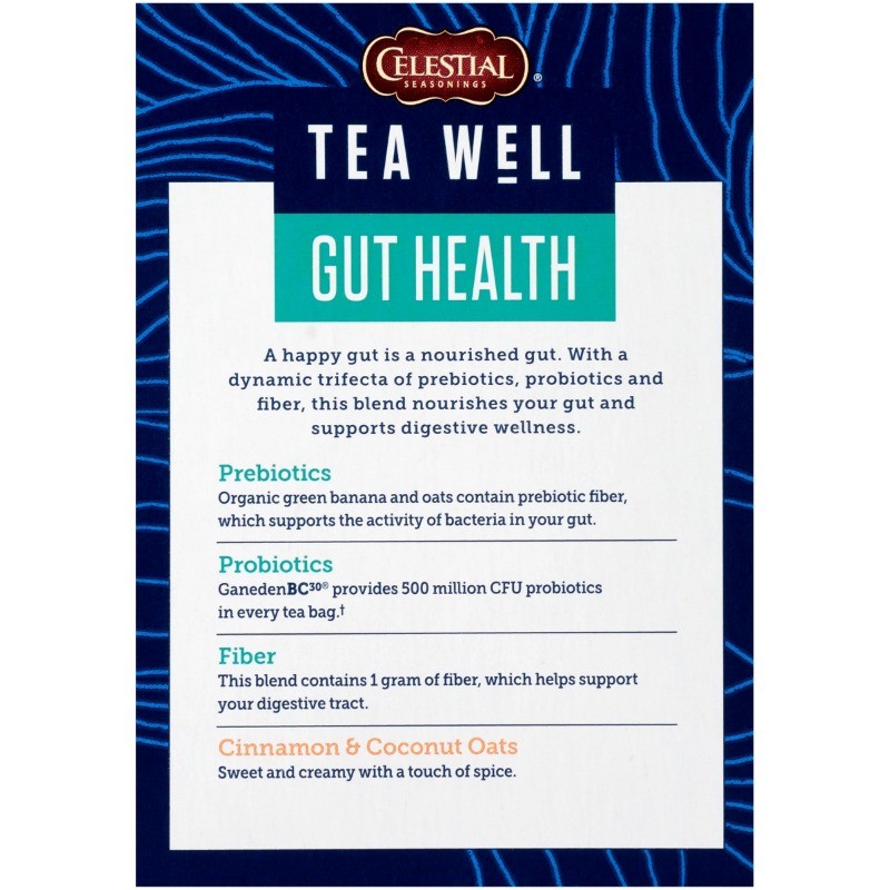 (2 pack) Celestial Seasonings Gut Health Organic Cinnamon Oat Herbal Tea Bags