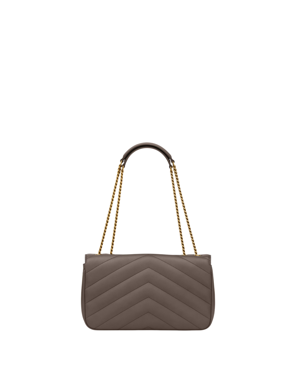 SAINT LAURENT Loulou Medium $3000 Urban Gray Leather Shoulder Bag