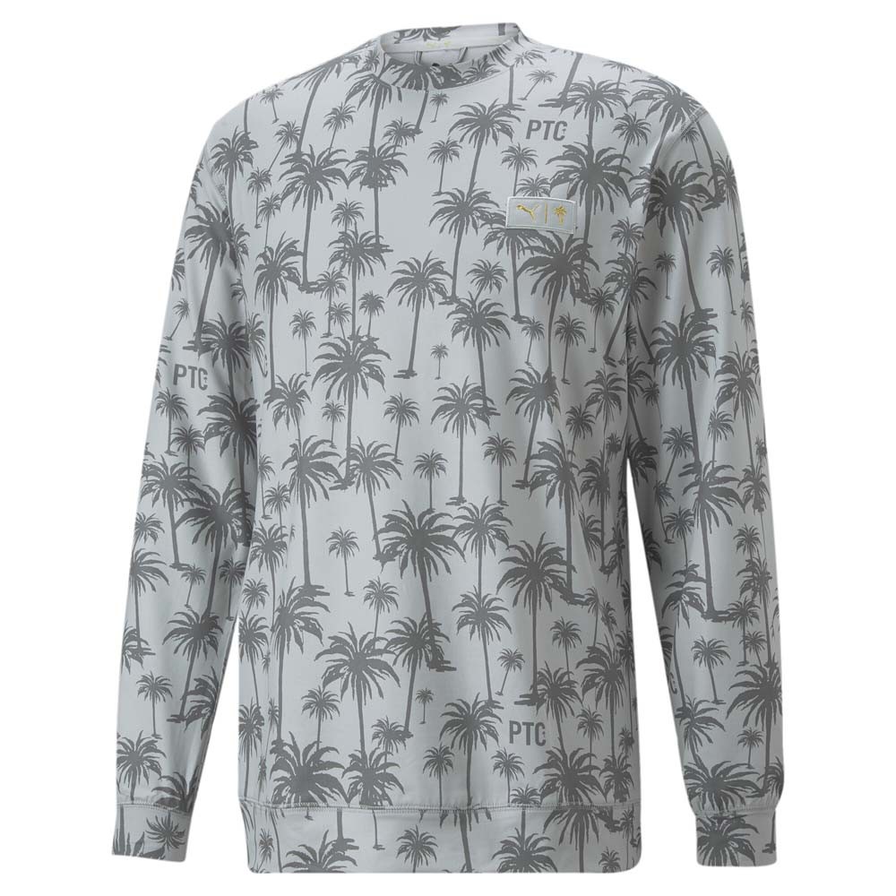 PUMA  X Palm Tree Crew Lightweight Crew Neck Sweatshirt Mens Grey  53687601