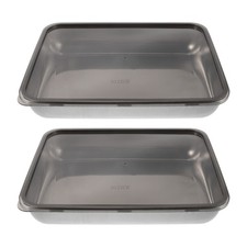 2 Pcs Stainless Steel Freezer Containers Ice Cream Boxes Storage Tub