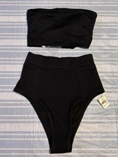 Aerie Black Ribbed Swimsuit  Choose Top or Bottom  Sizes XXS-S  NWT