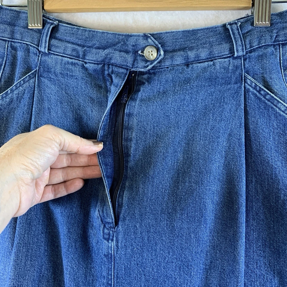 Vintage Ruff Hewn Womens Midi Jean Skirt Sz S Western Cottage Country Y2K USA - Image 4 of 4