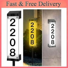 Solar House Numbers for Outside, Lighted Solar Address Sign Plaque Address Numbe
