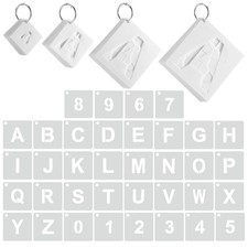 144 Pcs Letter Number Stencils 4 Sizes Alphabet Reusable Plastic Painting