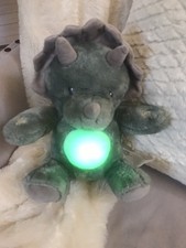 DreamGro Green Triceratops Musical Plush 10" Stuffed Animal Light Up Lullaby